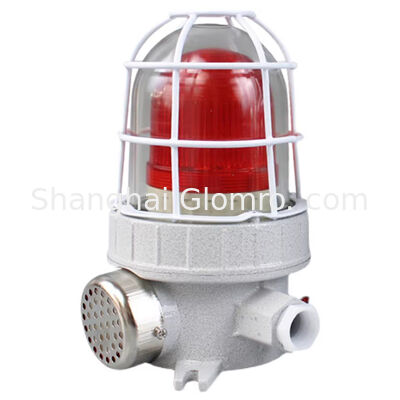 120db Visual Audible Alarm Siren / Explosion-Proof Light & Sound Alarm with Cover IP66 Explosion Proof LED Strobe Warning Lights Aluminum Alloy