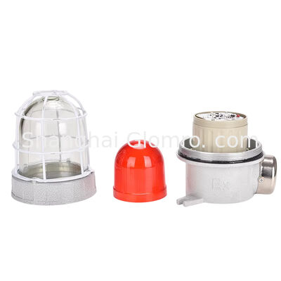 120db Visual Audible Alarm Siren / Explosion-Proof Light & Sound Alarm with Cover IP66 Explosion Proof LED Strobe Warning Lights Aluminum Alloy