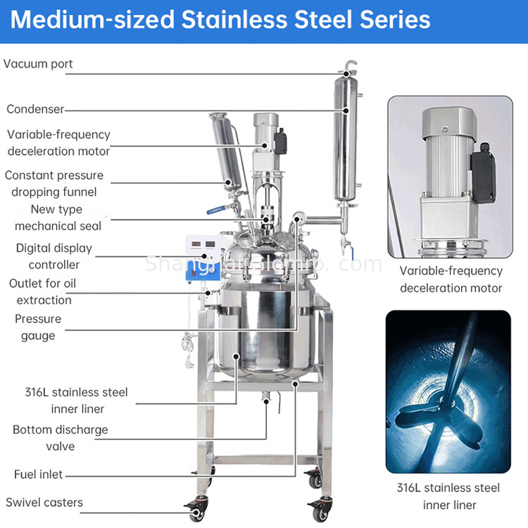 30-liter Double-layer Stainless Steel Reactor, Portable, With Customization Included