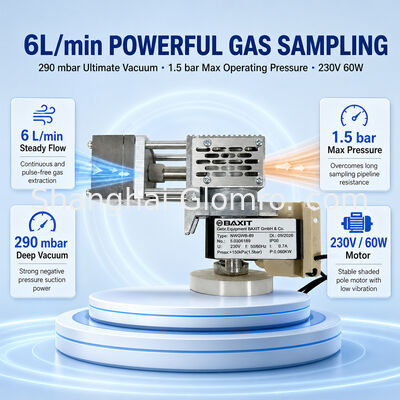 Pompa Sampling Diafragma Suhu Tinggi BAXIT NWGWB-89 Pompa Vakum Bebas Oli untuk Pemantauan VOC Gas Buang CEMS
